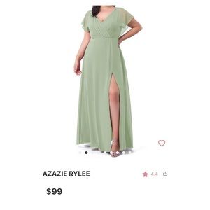 Azazie Bridesmaid Dusty Sage Dress in style Rylee. Size A20